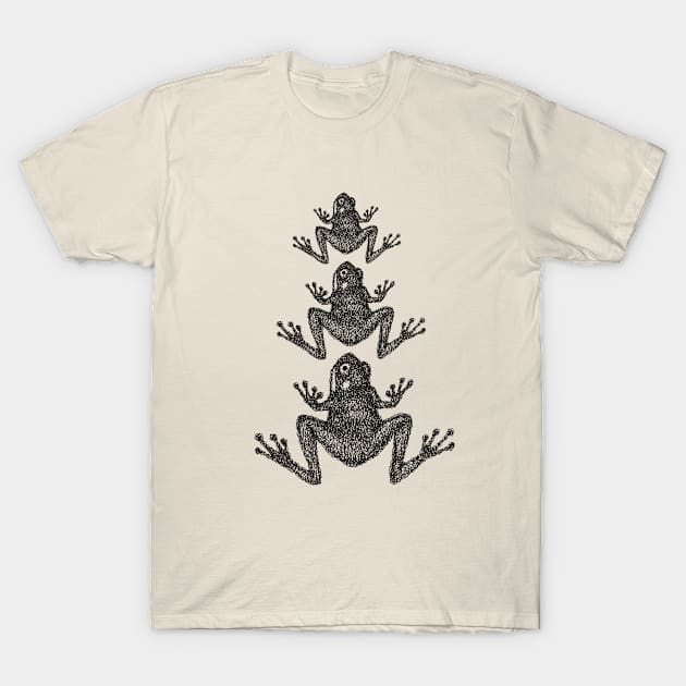 Three Doodle Frogs T-Shirt by tsign703